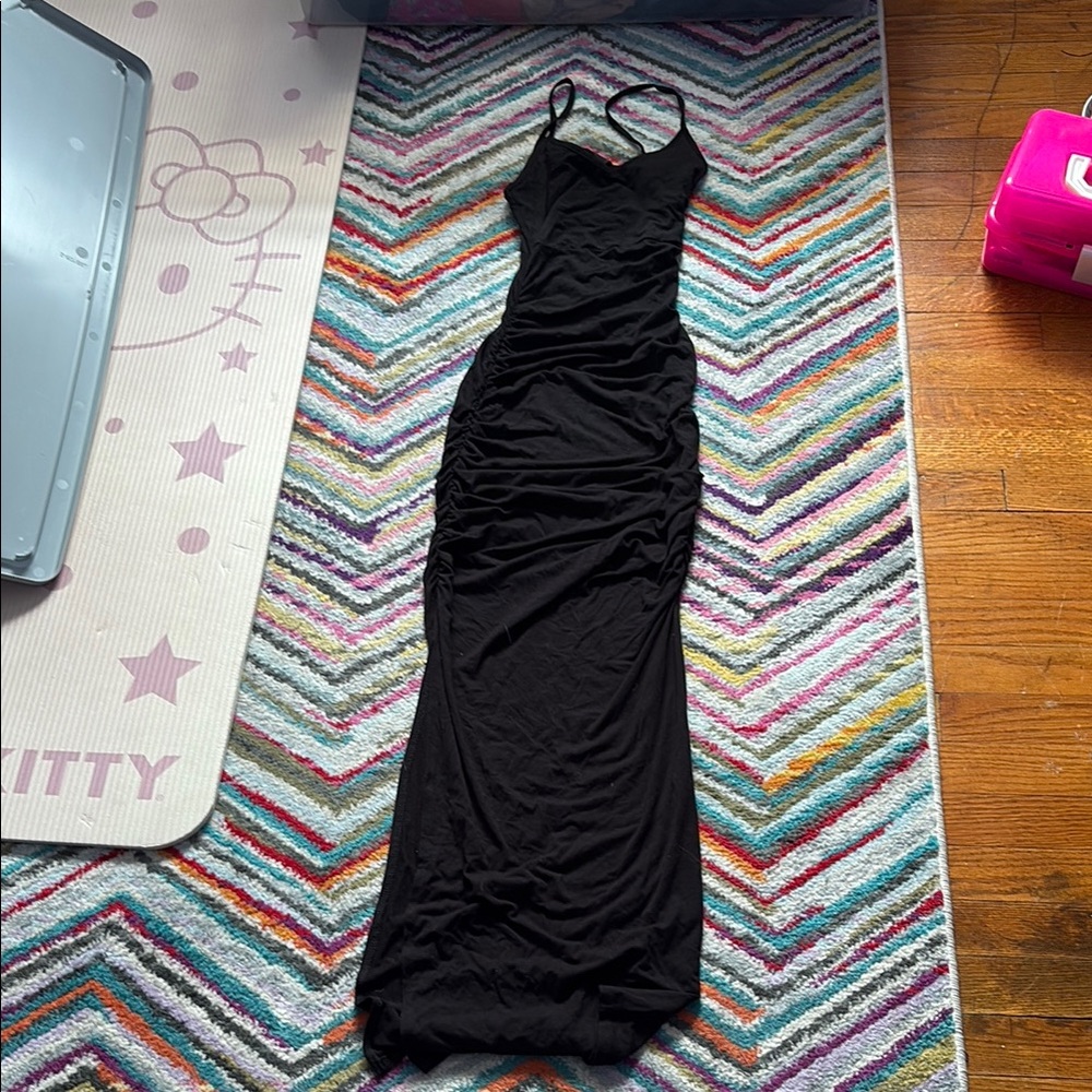 Long black sexy goth dress